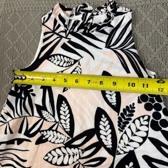 Janie & Jack Floral Sleeveless Dress in Black, Blush and Cream Leaf Pattern ~ 4 - Picture 6 of 15